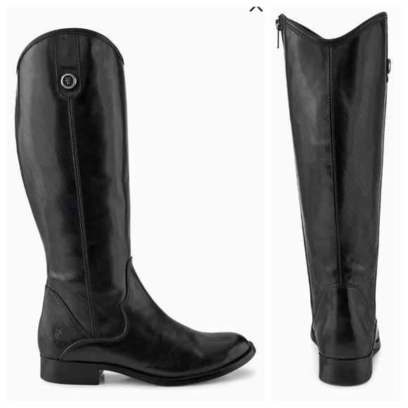 Frye Boots Marissa Medallion Inside Zip Tall Black Leather Equestrian 9.5 - Picture 1 of 13